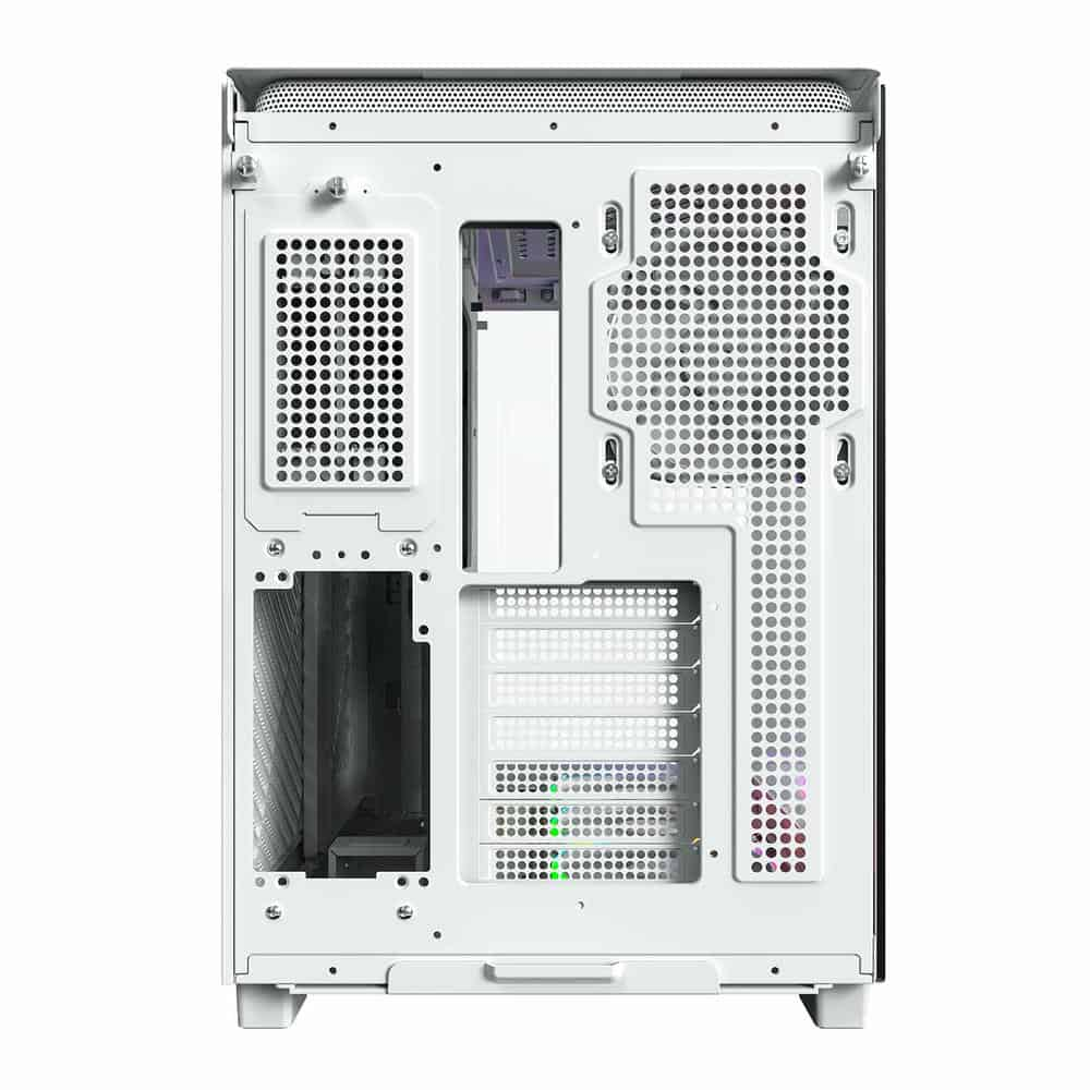 (image for) Montech KING 95 PRO White Dual Chamber Mid Tower PC Case with 6 ARGB Fans + 10 Port ARGB Hub